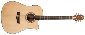 Delta Woods® DW-2 CE™ Solid Top Cutaway Acoustic-Electric Guitar with Electronics and Case